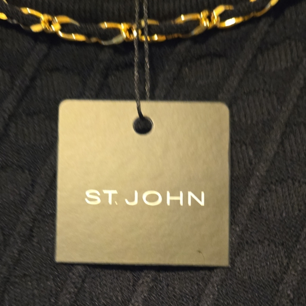 St. John Black Top with Gold Accent